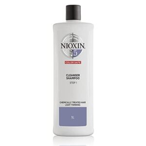nioxin system 5 cleanser shampoo, bleached & chemically treated hair with light thinning, 33.8 fl oz