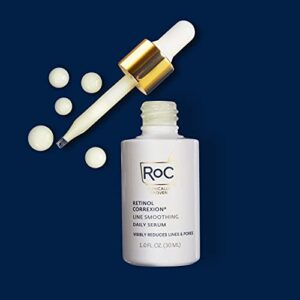 RoC Retinol Correxion Pore Refining Line Smoothing Serum, Daily Anti-Aging Wrinkle Treatment with Squalane, Skin Care for Fine Lines, Dark Spots, Post-Acne Marks, 1 Fl Oz