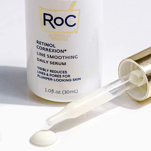 RoC Retinol Correxion Pore Refining Line Smoothing Serum, Daily Anti-Aging Wrinkle Treatment with Squalane, Skin Care for Fine Lines, Dark Spots, Post-Acne Marks, 1 Fl Oz