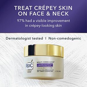 RoC Crepe Repair Anti Aging Daily Face Moisturizer & Neck Firming Cream (1.7 oz) Retinol Wrinkle Smoothing Capsules (7 CT), Skin Care Treatment