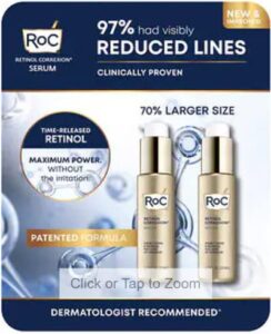 roc retinol correxion serum – firms & reduces of wrinkles 1.7 fl oz, 2 pack