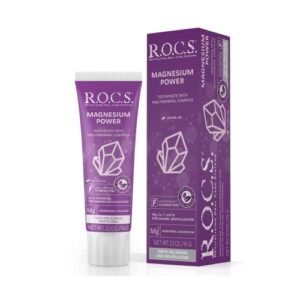 r.o.c.s. toothpaste – mineralin complex with calcium bromelain, xylitol – teeth enamel strengthening, plaque prevention – dental care and protection (magnesium, pack of 1)