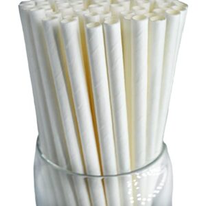 Roc Paper Straws Solid White Paper Straws, Wrapped (300)