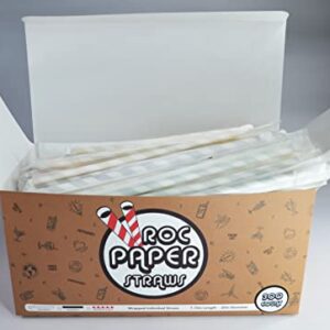 Roc Paper Straws Solid White Paper Straws, Wrapped (300)