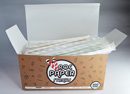 Roc Paper Straws Solid White Paper Straws, Wrapped (300)