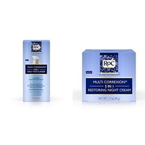 roc multi correxion 5 in 1 daily anti-aging moisturizer with restoring facial night cream