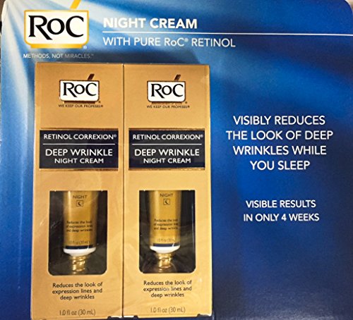 ROC Deep Wrinkle Night Cream Double Pack - New Larger Size 10% MORE!! , 1 Fl Oz (Pack of 2)