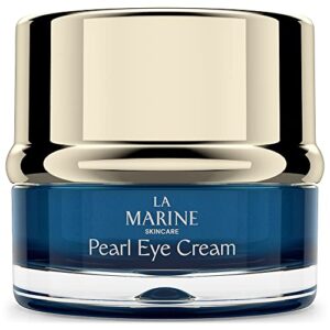 pearl eye cream – moisturizing treatment for dark circles – hydrolyzed pearl, jellyfish extract, caffeine – puffiness, under eye bags & fine lines remover – anti-aging & anti-wrinkle – lamarine 0.5oz