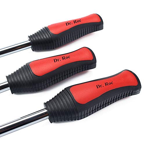 Dr.Roc 14.5 inch Perfect Leverage Tire Spoon Lever Iron Tool Kit Motorcycle Dirt Bike Lawn Mower Professional Tire Changing Tool with Durable Bag 3 PCS Tire Spoons with Tire Valve Stem TR412 TR413