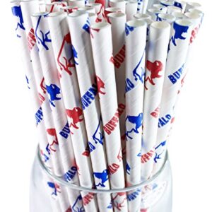 Roc Paper Straws Buffalo Sports Biodegradable Paper Straws 300 Count Unwrapped