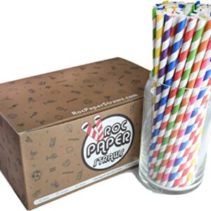 Roc Paper Straws Buffalo Sports Biodegradable Paper Straws 300 Count Unwrapped