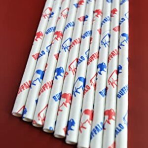 Roc Paper Straws Buffalo Sports Biodegradable Paper Straws 300 Count Unwrapped