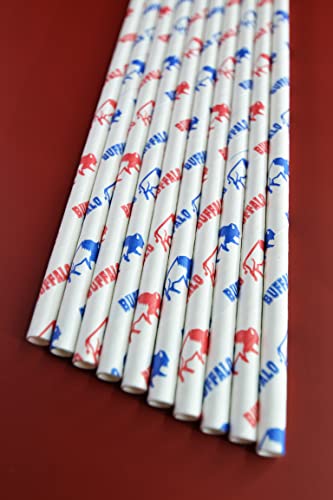 Roc Paper Straws Buffalo Sports Biodegradable Paper Straws 300 Count Unwrapped