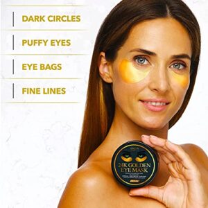 Under Eye Mask for Dark Circles and Puffiness, Eye Bags, Wrinkles, 24k Gold Under Eye Patches for Puffy Eyes with Collagen - Skincare Eye Patch Treatment Masks for Women and Men - Under Eye Gel Pads