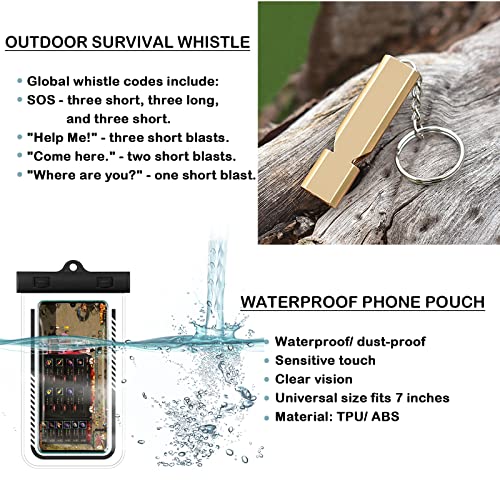 Gold Roc Sandless Beach Blanket & Waterproof Phone Pouch & Outdoor Survival Whistle, Extra Large Outdoor Picnic Mat, Pocket Camping Mat for Travel, Camping, Hiking (Green, Large)