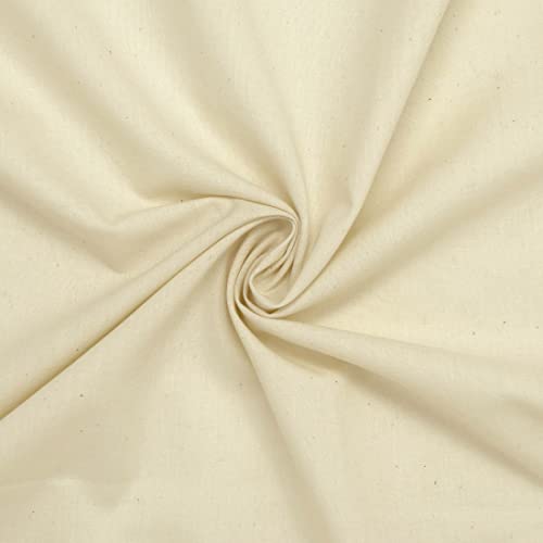 Roc-Lon 90" 100% Cotton Unbleached Permanent Press, Cut by Yard, Off-White