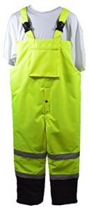 petra roc unisex adult cargo ansi isea 107 2015 class e waterproof quilted thermal bib rain pants size 5x, lime/black, 5x us