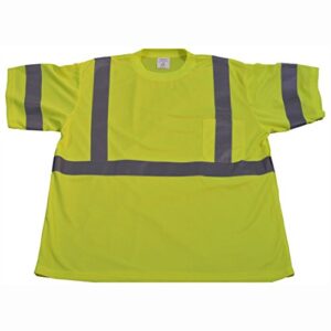 petra roc lts3-2x high-vis safety t-shirt short sleeve, ansi class 3, lime birdseye mesh, one chest pocket, 2x