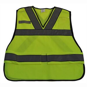 petra roc lvm2-vnpsv-plus v-neck public safety vest, xx-large/5x-large, lime mesh