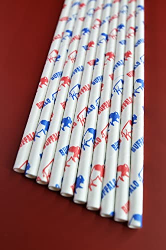 Roc Paper Straws Buffalo Sports Biodegradable Paper Straws 130 Count