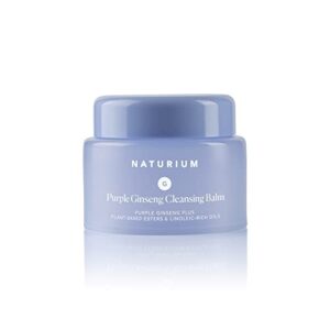 naturium purple ginseng cleansing balm plus plant-based esters & linoleic-rich oils, smoothing face wash, 3.1 oz