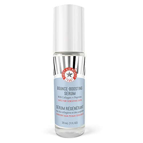 First Aid Beauty Bounce Boosting Serum with Collagen + Peptides, Helps Smooth Fine Lines + Wrinkles with Plumping Hydration, 1 oz