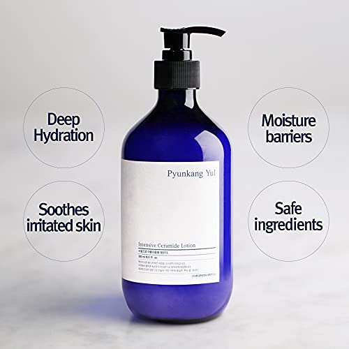 PYUNKANG YUL Intensive Ceramide Lotion - Fragrance Free Face and Body Moisturizing Lotion - Hyaluronic Acid Moisturizer for All skin - Natural Ingredients Olive Oil, Shea Butter - Vitamins - 16.9 Fl. Oz