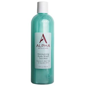 alpha skin care moisturizing body wash | anti-aging formula | glycolic alpha hydroxy acid (aha) | vitamin e & aloe vera | conditions & soothes | for all skin types | 12 fl oz