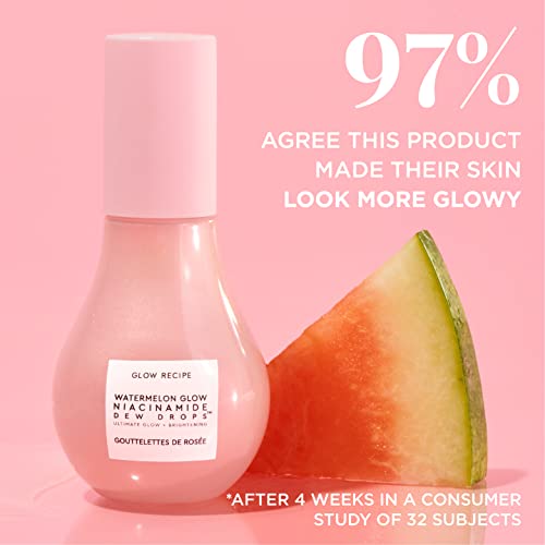 Glow Recipe Watermelon Glow Niacinamide Dew Drops Brightening Serum with Hyaluronic Acid & Moringa Oil + Vitamin E - Hydrating Lightweight Face Serum + Hyperpigmentation Treatment (40ml)