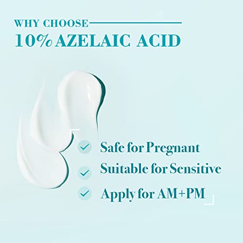 ZealSea Azelaic Acid 10% Facial Cream, for Redness Relief Face, Rosacea Acne Treatment, Pimple Pigmentation Blackhead, Balance Excess Sebum, Clarify Skin, Soothe Irritation,1 oz