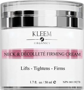 neck firming cream with peptides & retinol – anti aging skin tightening cream to reduce wrinkles, neck lines, age spots & sagging skin – natural firming neck cream for smooth & youthful skin – 1.7 oz