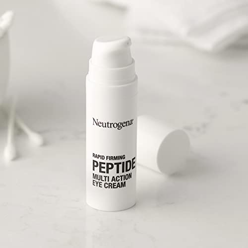 Neutrogena Rapid Firming Peptide Multi Action Depuffing & Brightening Eye Cream, Hydrating & Fragrance-Free Eye Firming Cream to visibly Reduce Fine Lines & Puffiness, 0.5 fl. oz