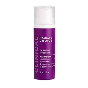 paula’s choice clinical 1% retinol treatment cream with peptides, vitamin c & licorice extract, anti-aging & wrinkles, 1 ounce, packaging may vary