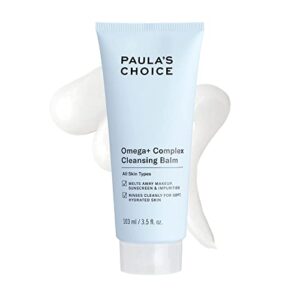paula’s choice omega complex cleansing balm, double cleanse face wash & daily makeup remover, suitable for dry & sensitive skin, mineral oil-free, paraben-free & fragrance-free, 3.5 fl oz