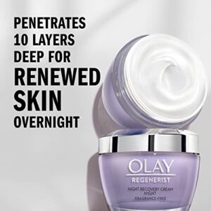 Olay Regenerist Night Recovery Cream Face Moisturizer, Fragrance Free, 1.7 oz