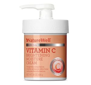 nature well 2.0 vitamin c brightening moisture cream for face, body, & hands, visibly enhances skin tone, helps improve overall texture & provides lasting hydration, 16 oz