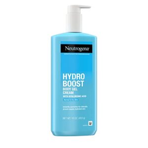 Neutrogena Hydro Boost Body Moisturizing Gel Cream with Hyaluronic Acid, Non-Greasy & Fast Absorbing, Lightweight Hydrating Body Lotion for Normal to Dry Skin, Paraben- & Dye-Free, 16 oz