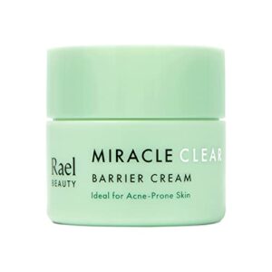 rael miracle clear barrier cream – daily moisturizer with succinic acid, vitamin b, for oily skin, paraben-free, vegan (1.8 oz)