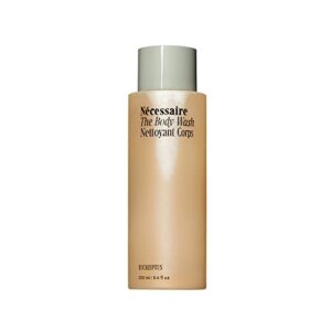 nécessaire the body wash. eucalyptus. multi-vitamin gel cleanser. nourish, soften. hypoallergenic. dermatologist-tested. no sls / sles. 250 ml / 8.4 fl oz