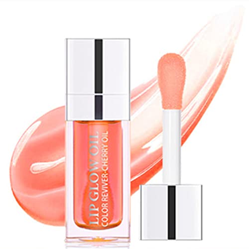 MAEPEOR Hydrating Lip Oil 5 Colors Moisturizing Glossy Lip Glow Oil Not Greasy Long-lasting Lip Balm for Nourishing Repairing and Softening Lip with Big Brush Head (Colors 01)