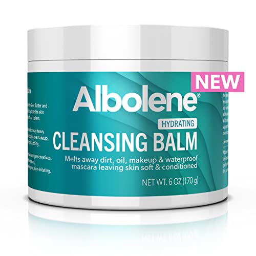 Albolene Cleansing Balm, Hydrating Makeup Remover and Face Wash with Shea Butter and Jojoba Oil, 6 fl oz