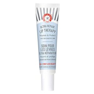 first aid beauty ultra repair lip therapy – semi-matte lip moisturizer for dry, chapped lips – .5 oz