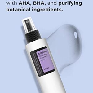 COSRX AHA/BHA Treatment Toner, Facial Exfoliating Spray for Whiteheads, Pores, and Uneven Skin, 5.07 fl.oz/ 150ml, Not Tested on Animals, No Parabens, No Sulfates, No Phthalates, Korean Skincare