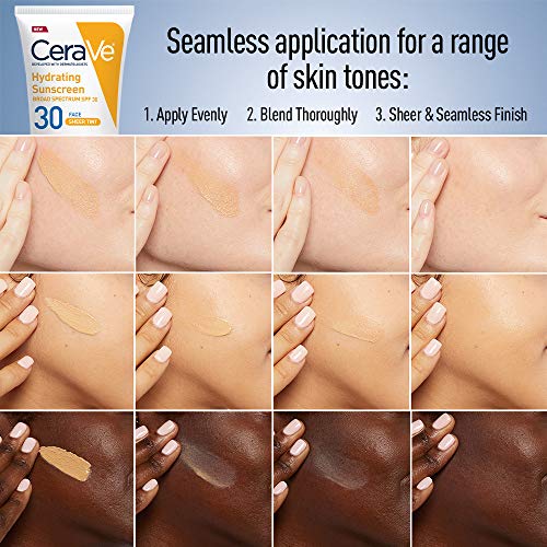 CeraVe Tinted Sunscreen with SPF 30 | Hydrating Mineral Sunscreen With Zinc Oxide & Titanium Dioxide | Sheer Tint for Healthy Glow | 1.7 Fluid Ounce