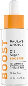 paula’s choice boost c15 super booster, 15% vitamin c with vitamin e & ferulic acid, skin brightening serum, 0.67 ounce