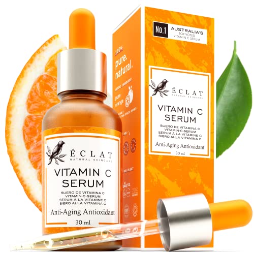 PURE Vitamin C Serum for Face 20% Vitamin C Facial Serums with Hyaluronic Acid Retinol Vit E Antioxidant Vitamin C Face Oil Skin Brightening Serum Anti Aging Reduce Wrinkles & Dark Spots