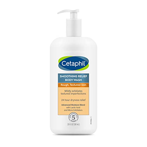 Body Wash by CETAPHIL, NEW Smoothing Relief Exfoliating Body Wash, Mildy Exfoliates to Smooth Rough, Textured Skin, 24 Hour Dryness Relief, For Sensitive Skin, 20 oz