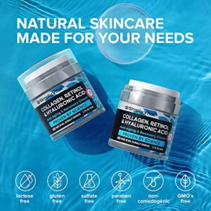 Face Moisturizer Collagen Cream - Anti Aging Neck and Décolleté - Made in USA Natural Anti Wrinkle Moisturizer for Women - Day & Night Face Cream - Moisturizing, Lifting & Recovery - 1.7oz