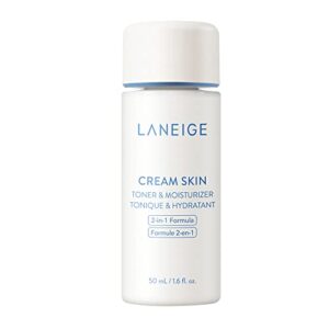 laneige mini cream skin toner & moisturizer: 2-in-1 amino acid rich liquid, soothe, hydrate, and strengthen skin’s moisture barrier, 1.6 fl. oz.