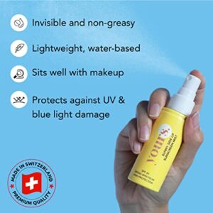 YOURS Invisible Sunscreen Sunny Side Up SPF 30 | Broad-spectrum | Apply Over Makeup | For All Skin Types | Lightweight Anti-Aging Sunscreen Mist | 1.4Oz